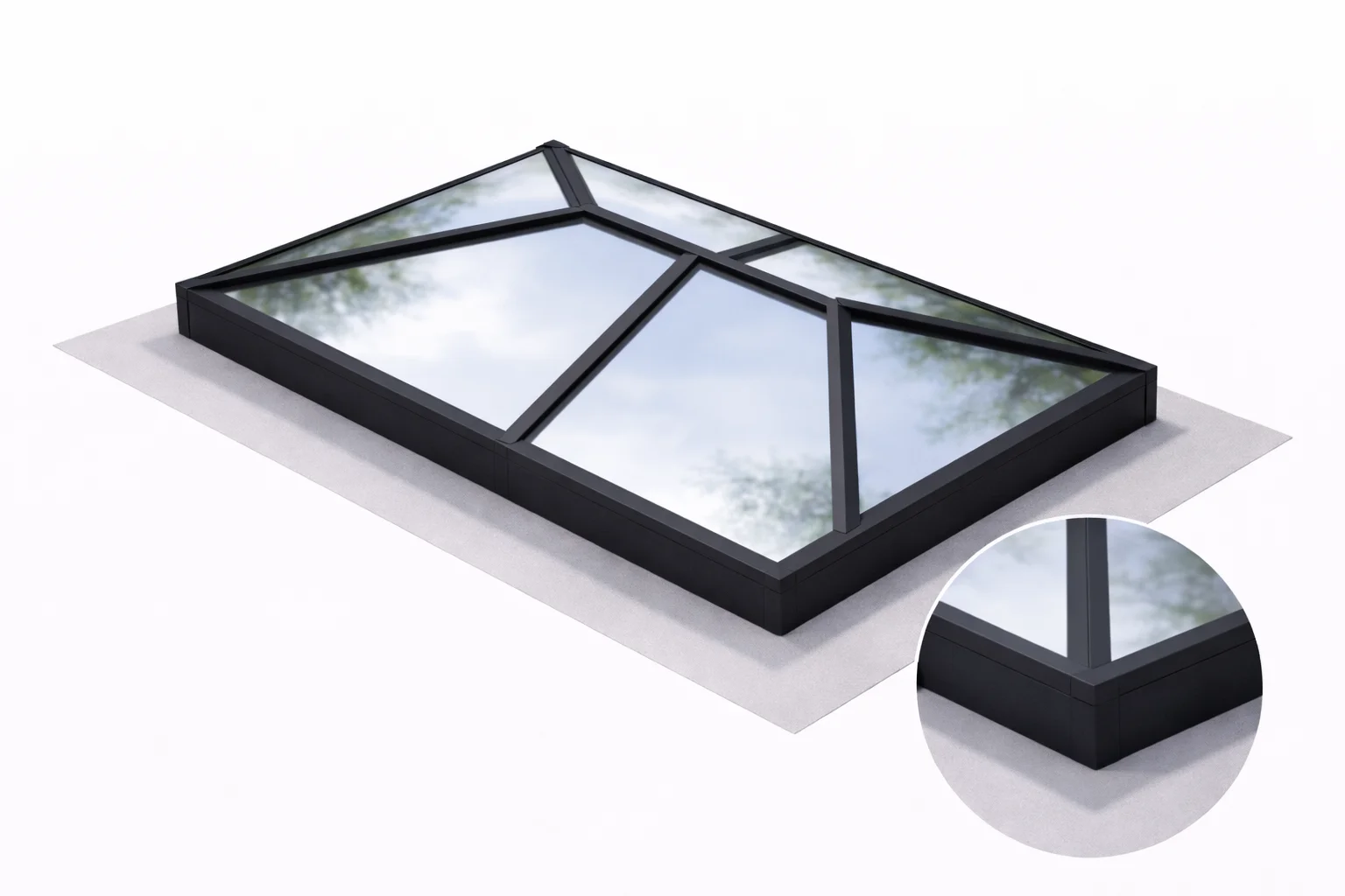Lattice Elongated Aluminium Roof Lantern 600 x 1200mm