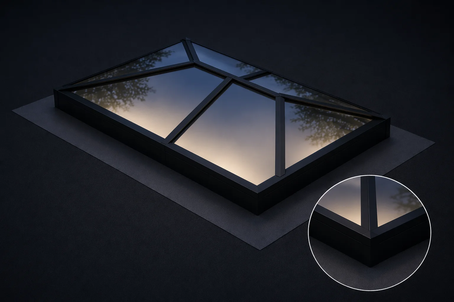Lattice Elongated Aluminium Roof Lantern 800 x 1400mm