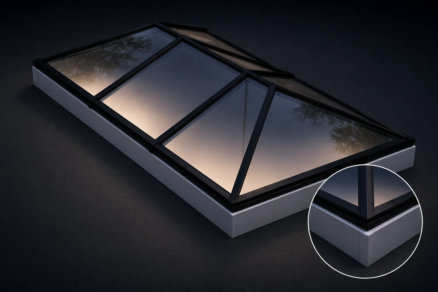 Traverse Wide Span Aluminium Roof Lantern 800 x 2600mm
