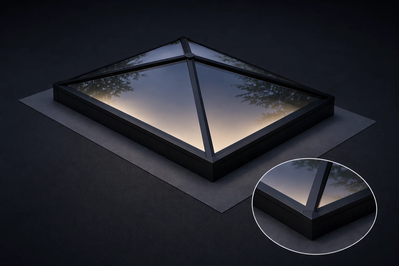 Zenith Square Aluminium Roof Lantern 1600 x 1600mm
