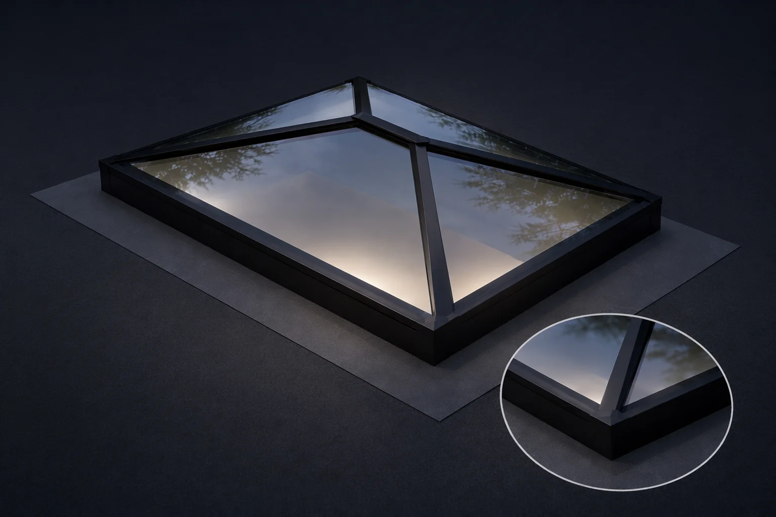 Meridian Rectangular Aluminium Roof Lantern 1000 x 1200mm