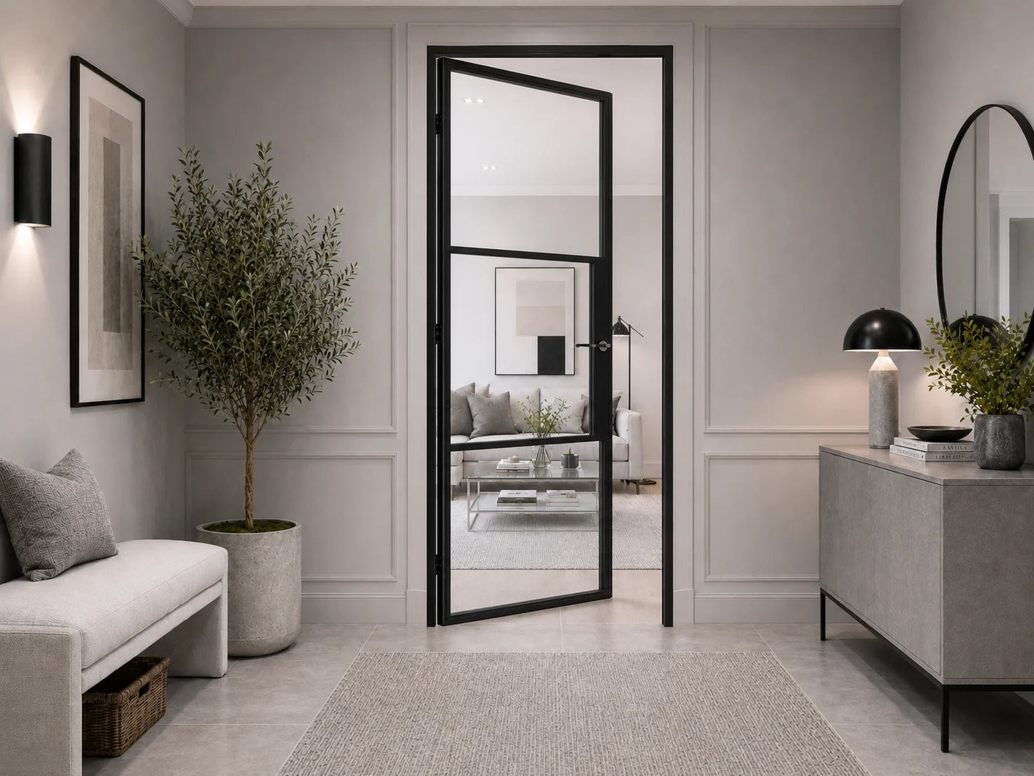 Aluminium Internal Door in Black