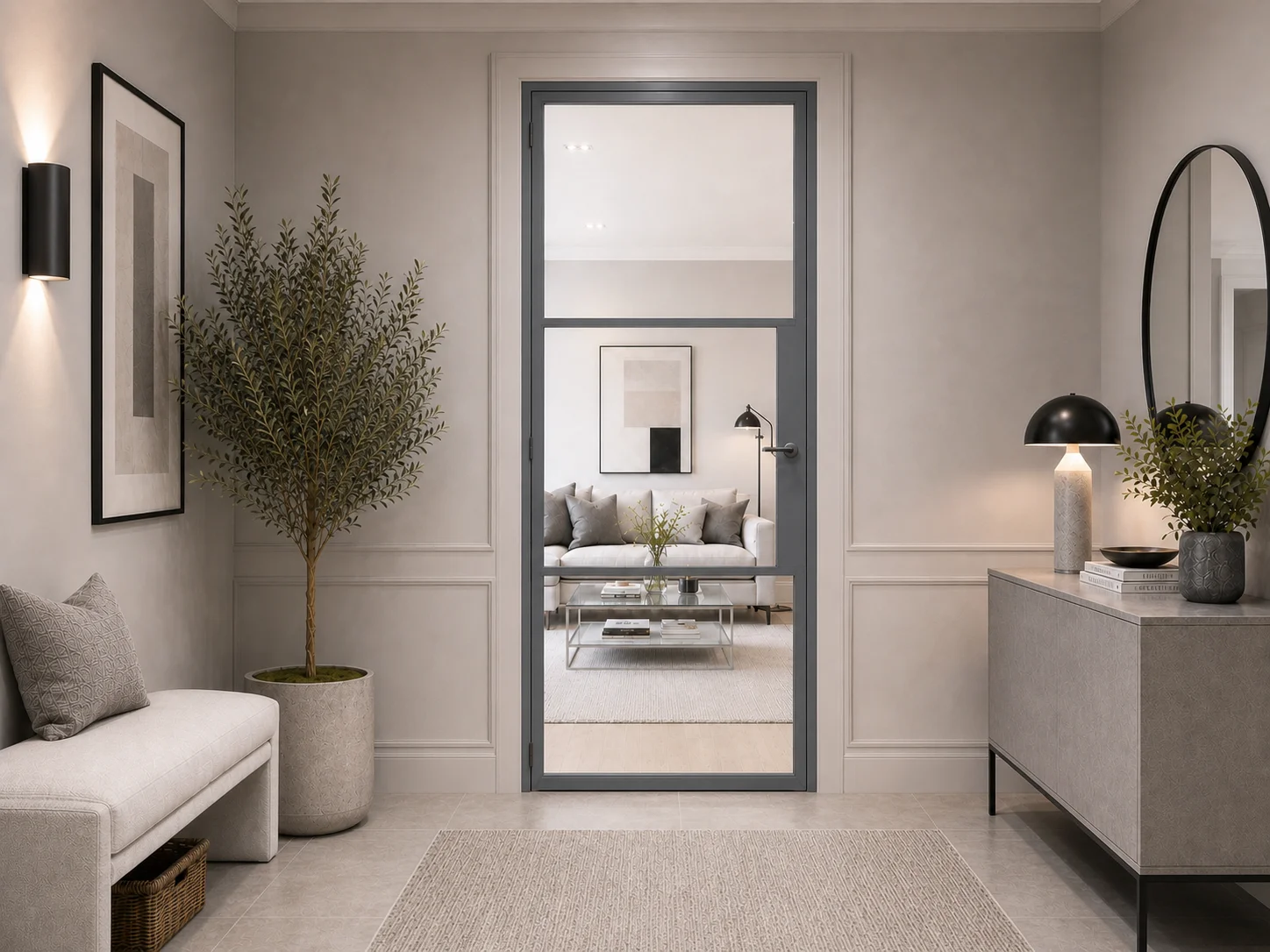 Aluminium Internal Door in Grey