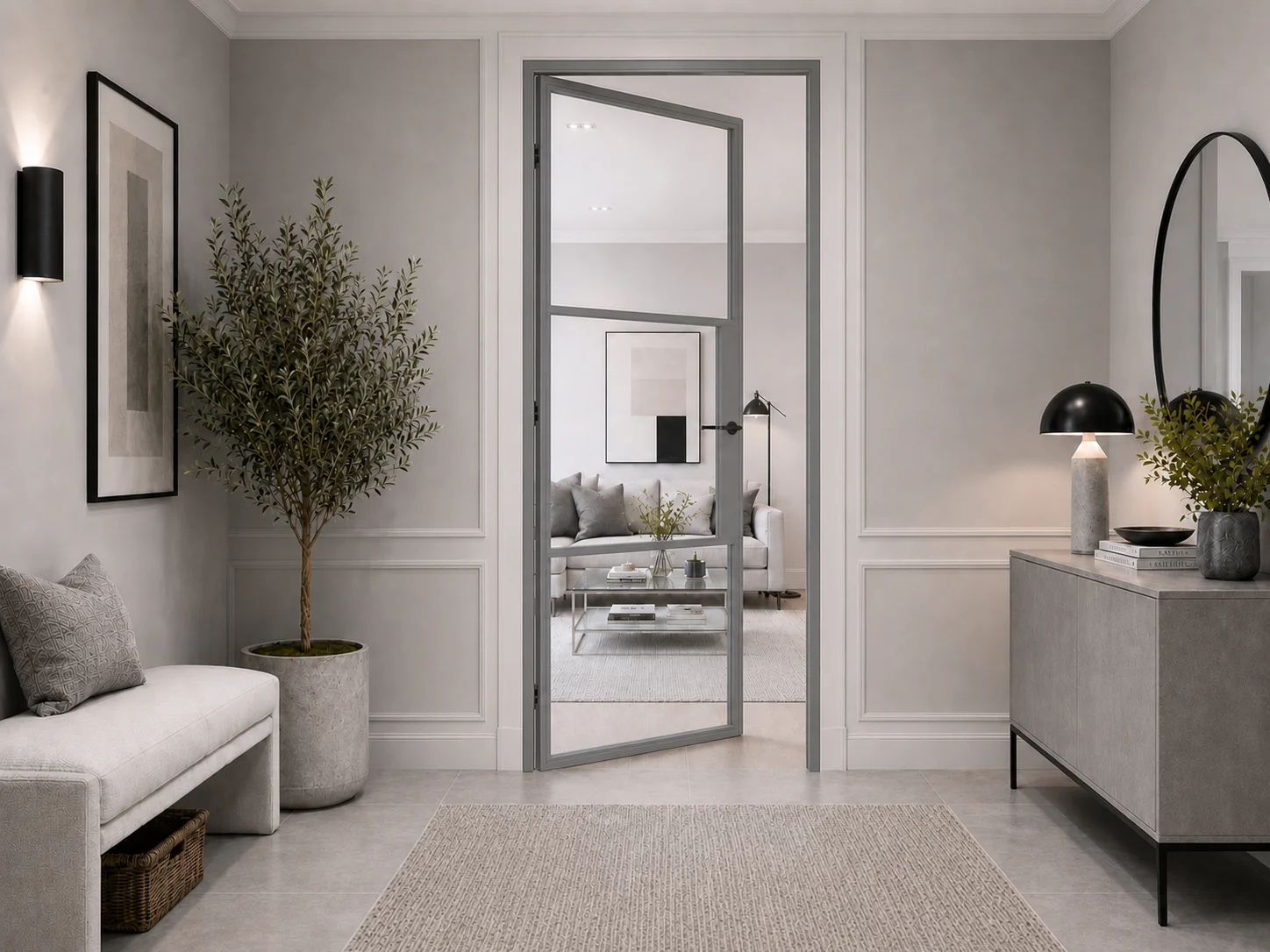 Aluminium Internal Door in Grey