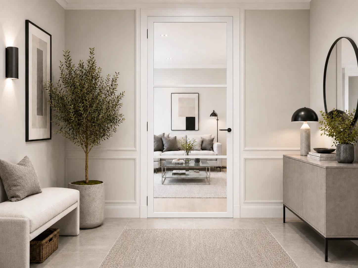 Aluminium Internal Door in White