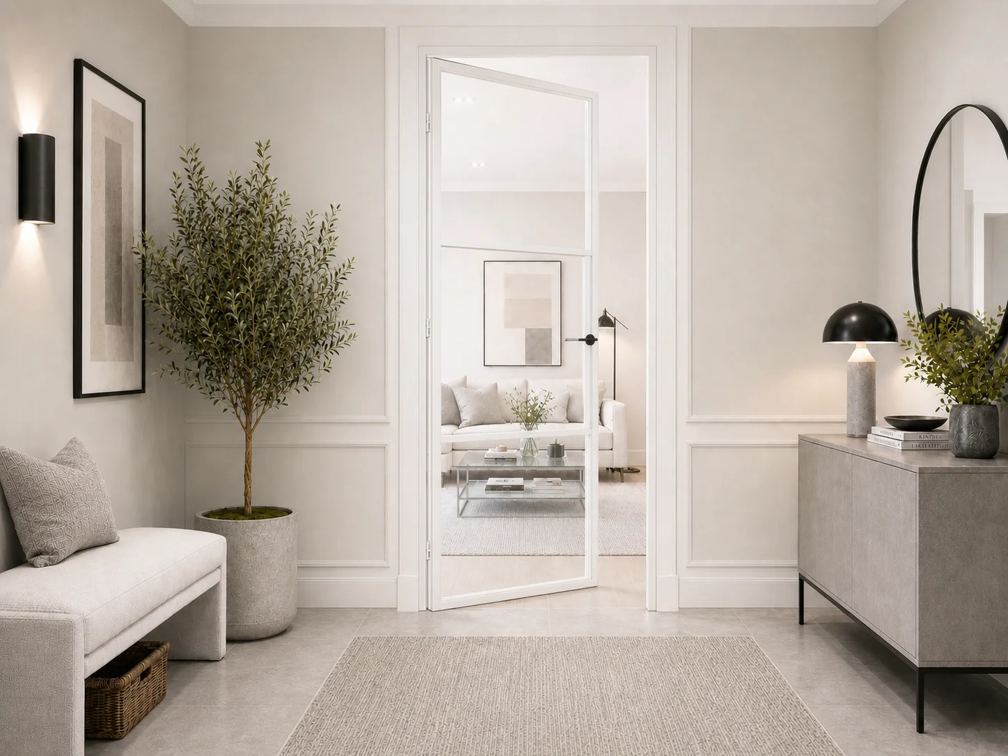 Aluminium Internal Door in White