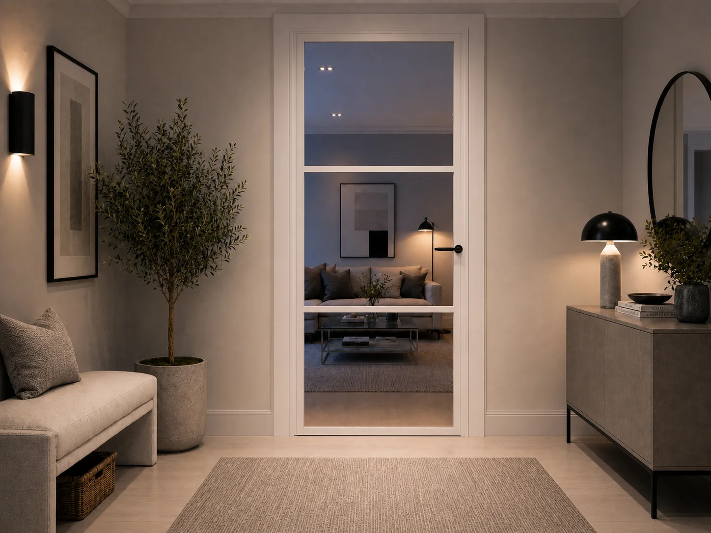 Aluminium Internal Door in White
