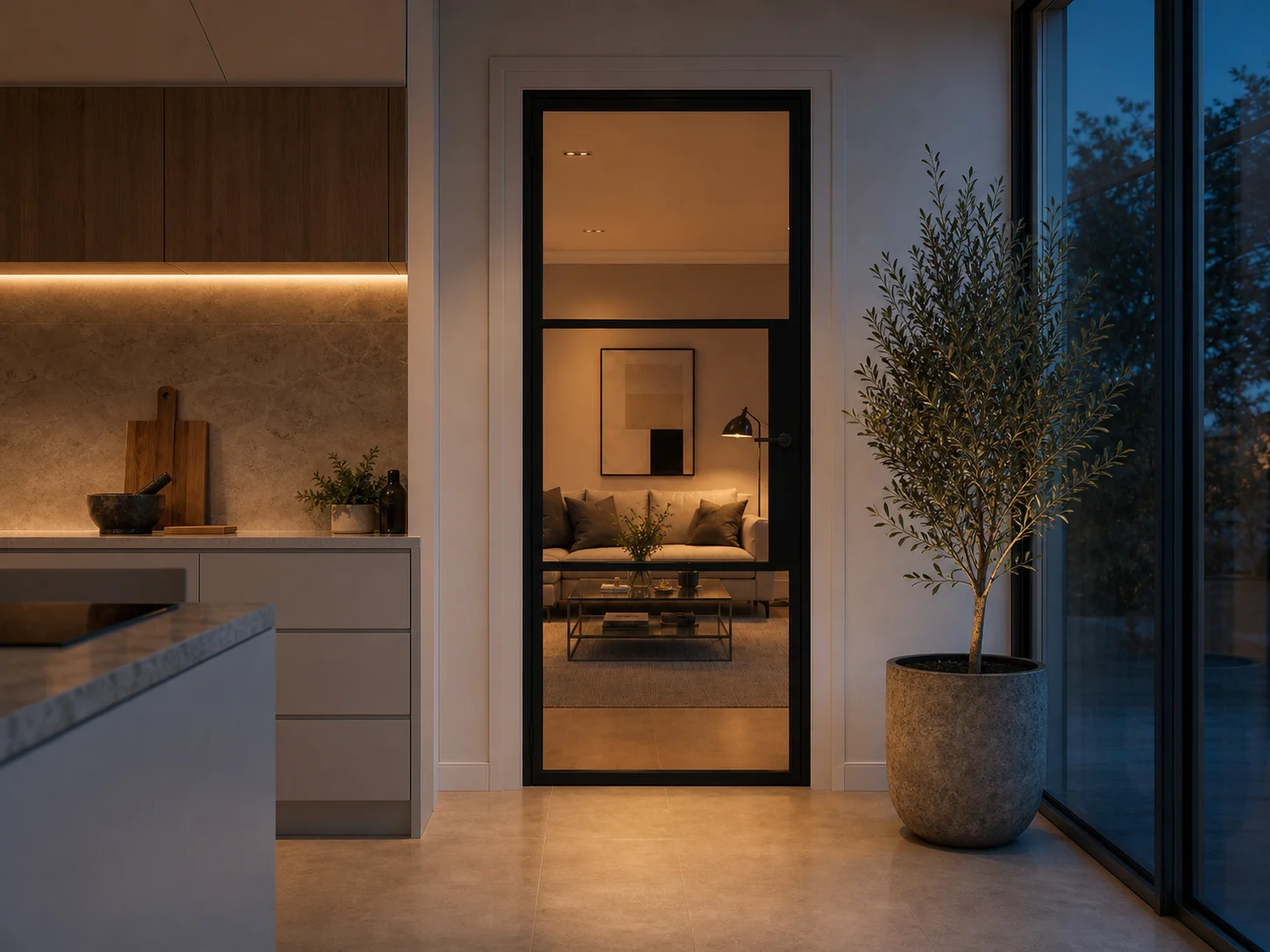 Aluminium Internal Door in Black