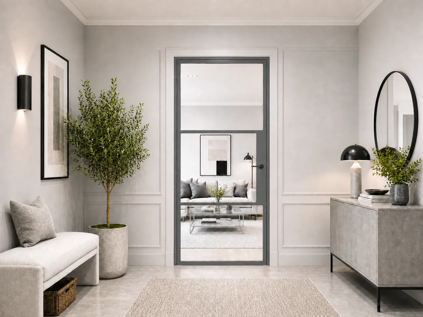Aluminium Internal Door in Grey