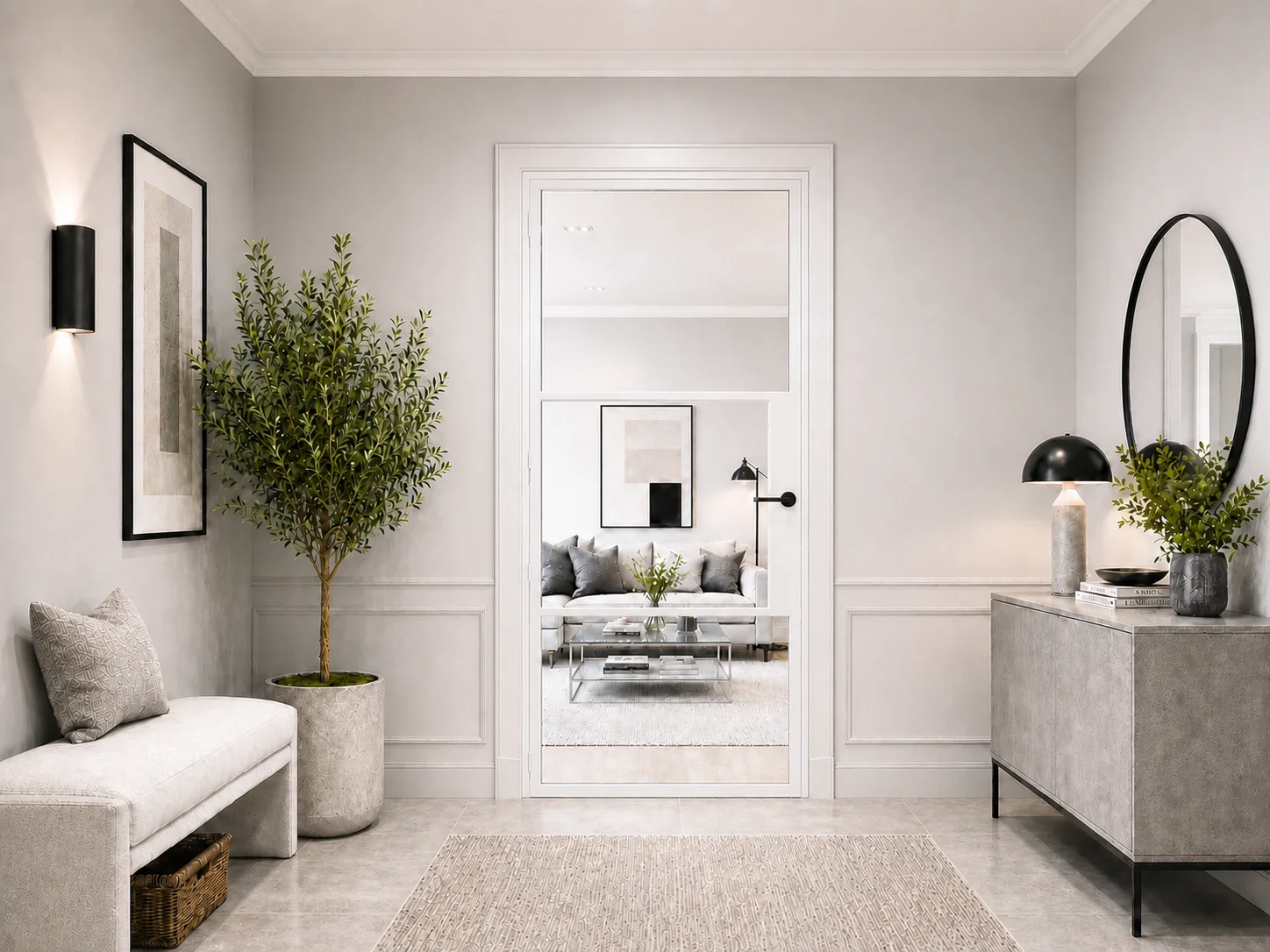 Aluminium Internal Door in White