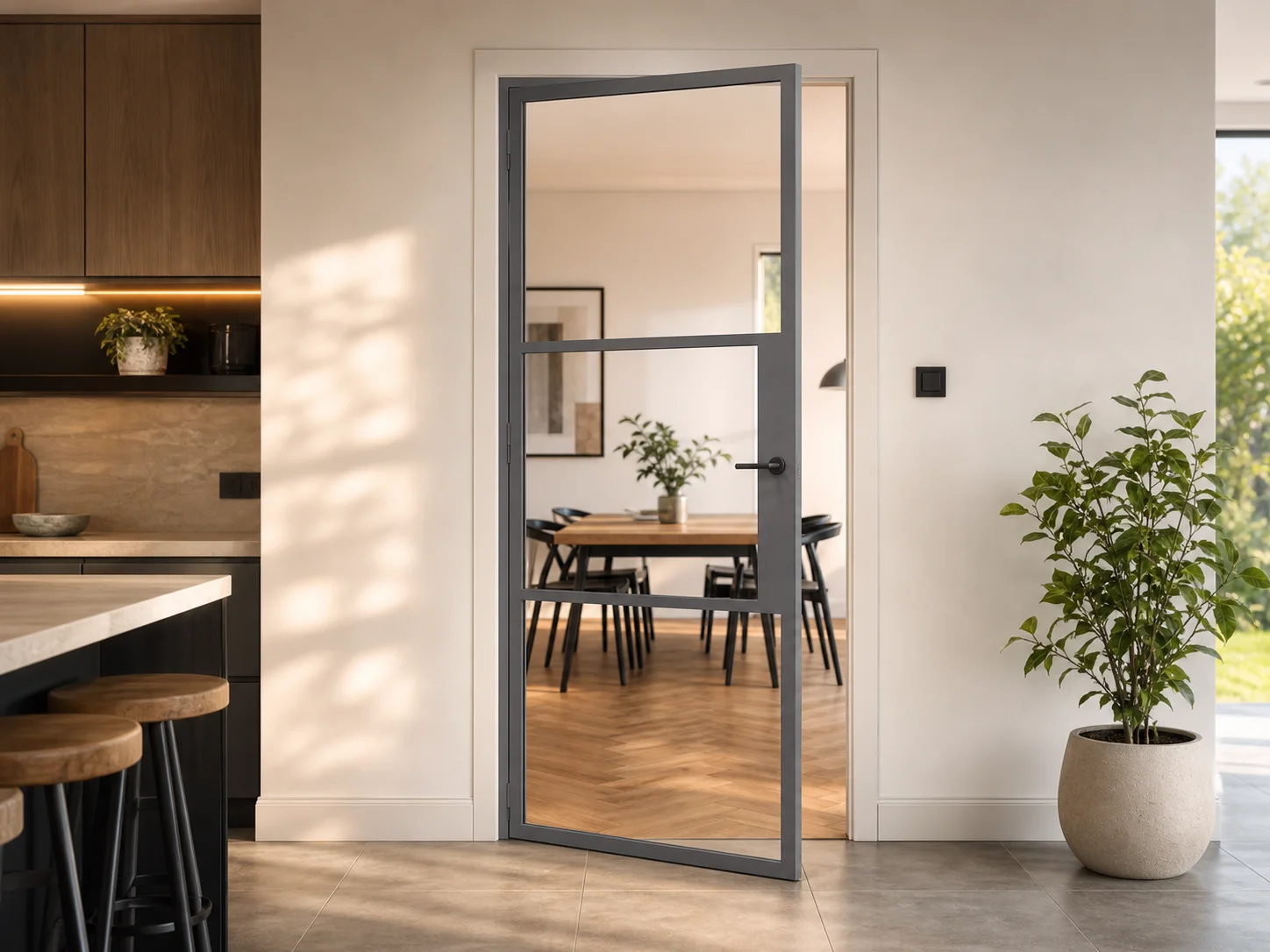 Aluminium Internal Door in Grey