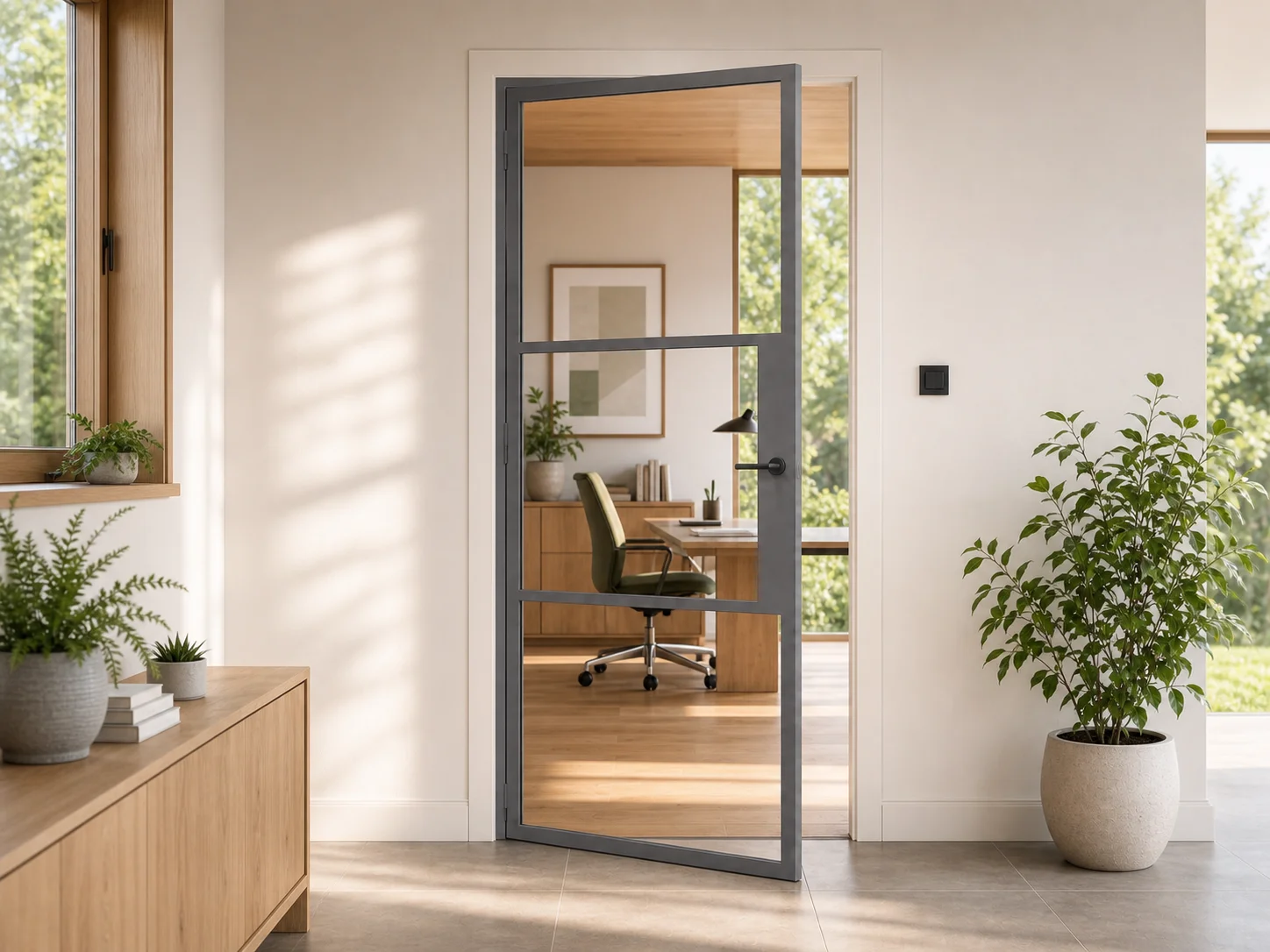 Aluminium Internal Door in Grey