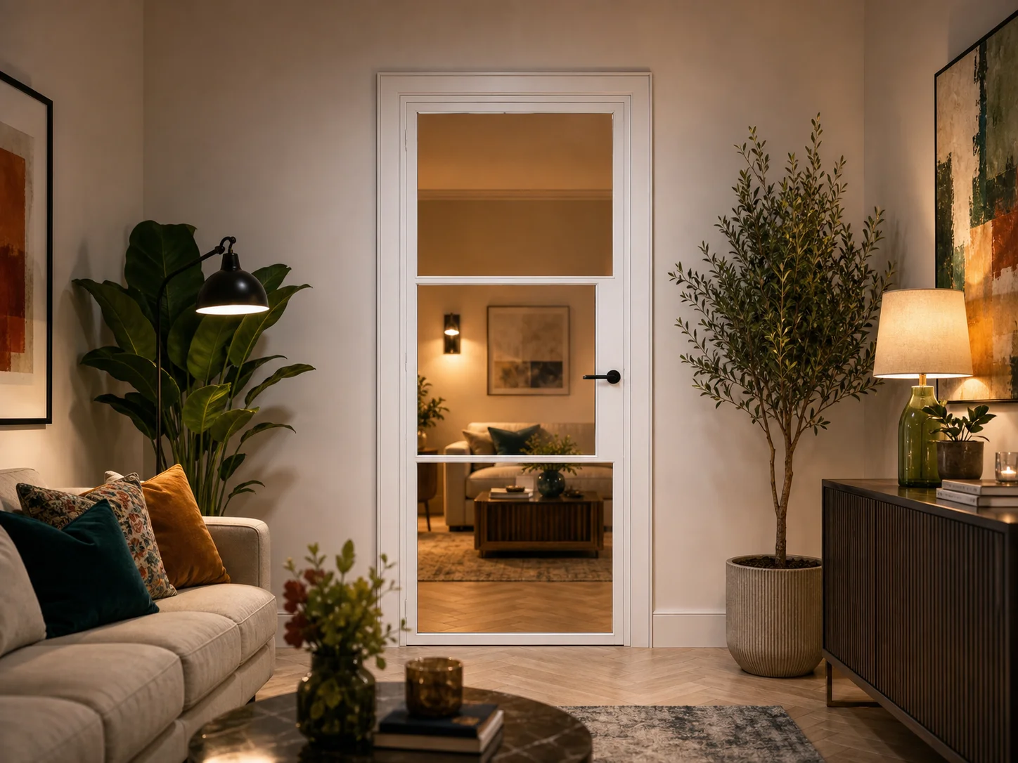 Aluminium Internal Door in White
