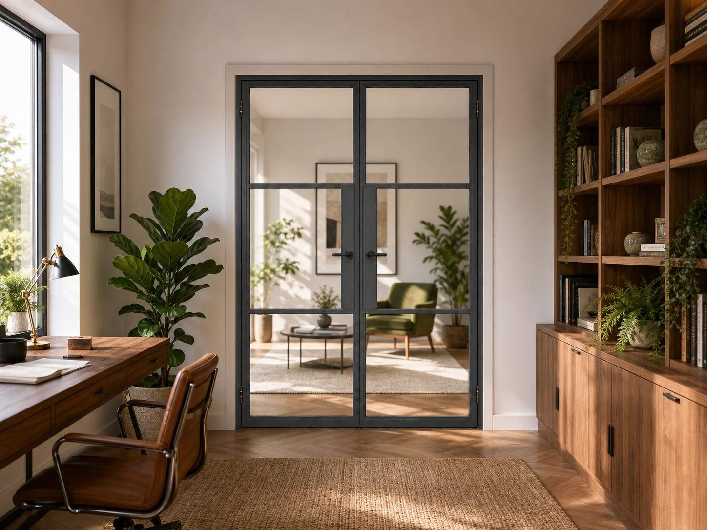 Aluminium French Doors in Grey