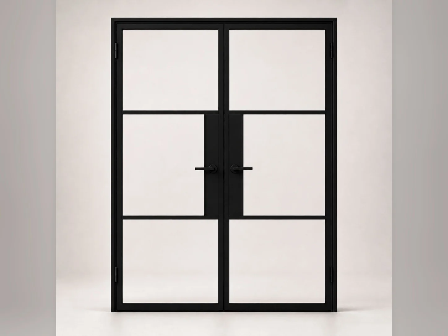 Aluminium French Doors in Black