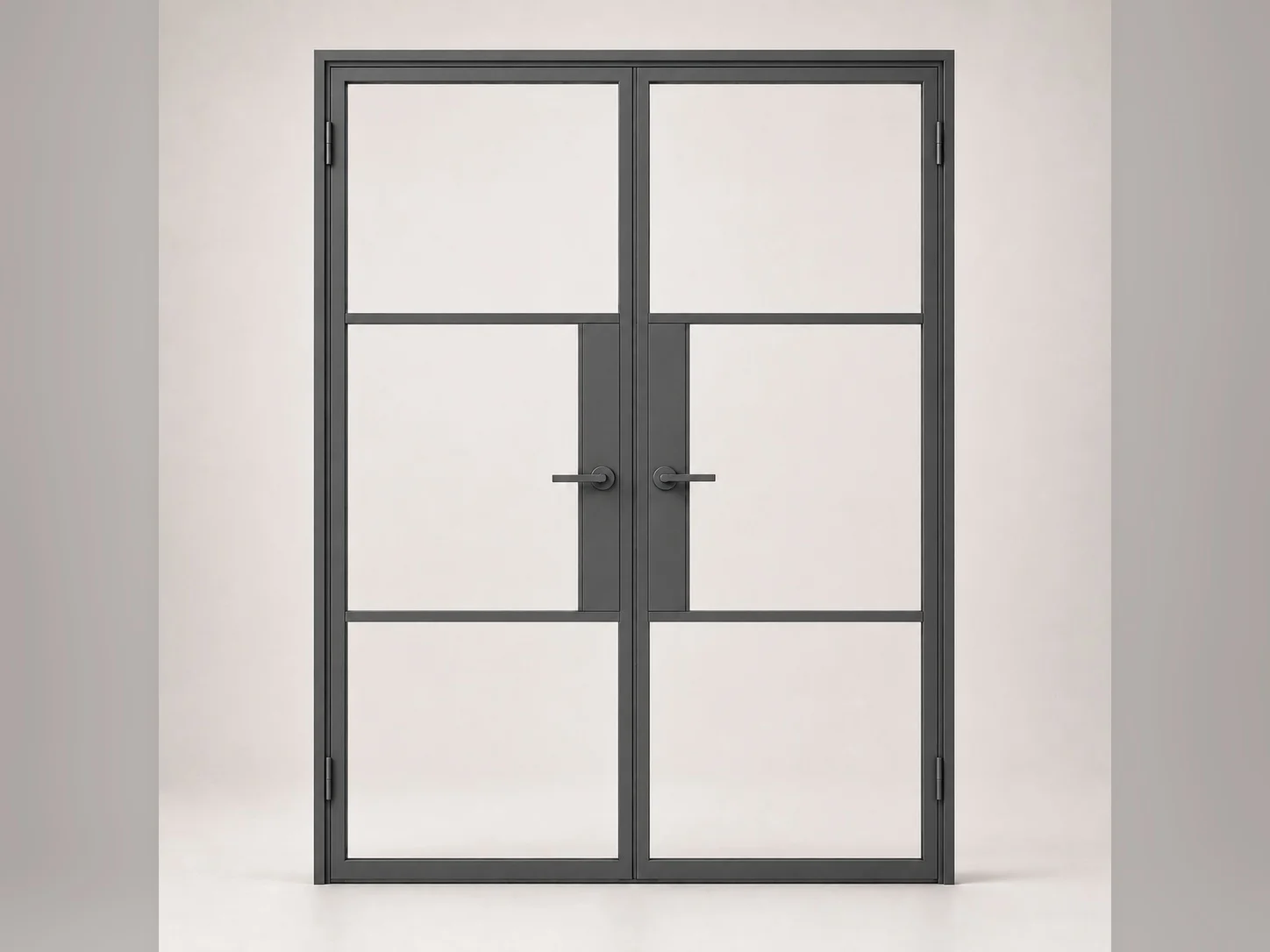 Aluminium French Doors in Grey