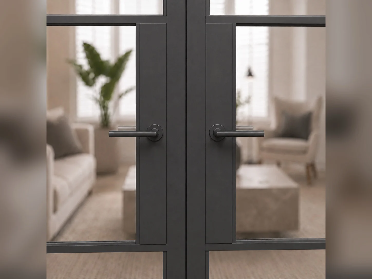 Aluminium French Doors in Grey