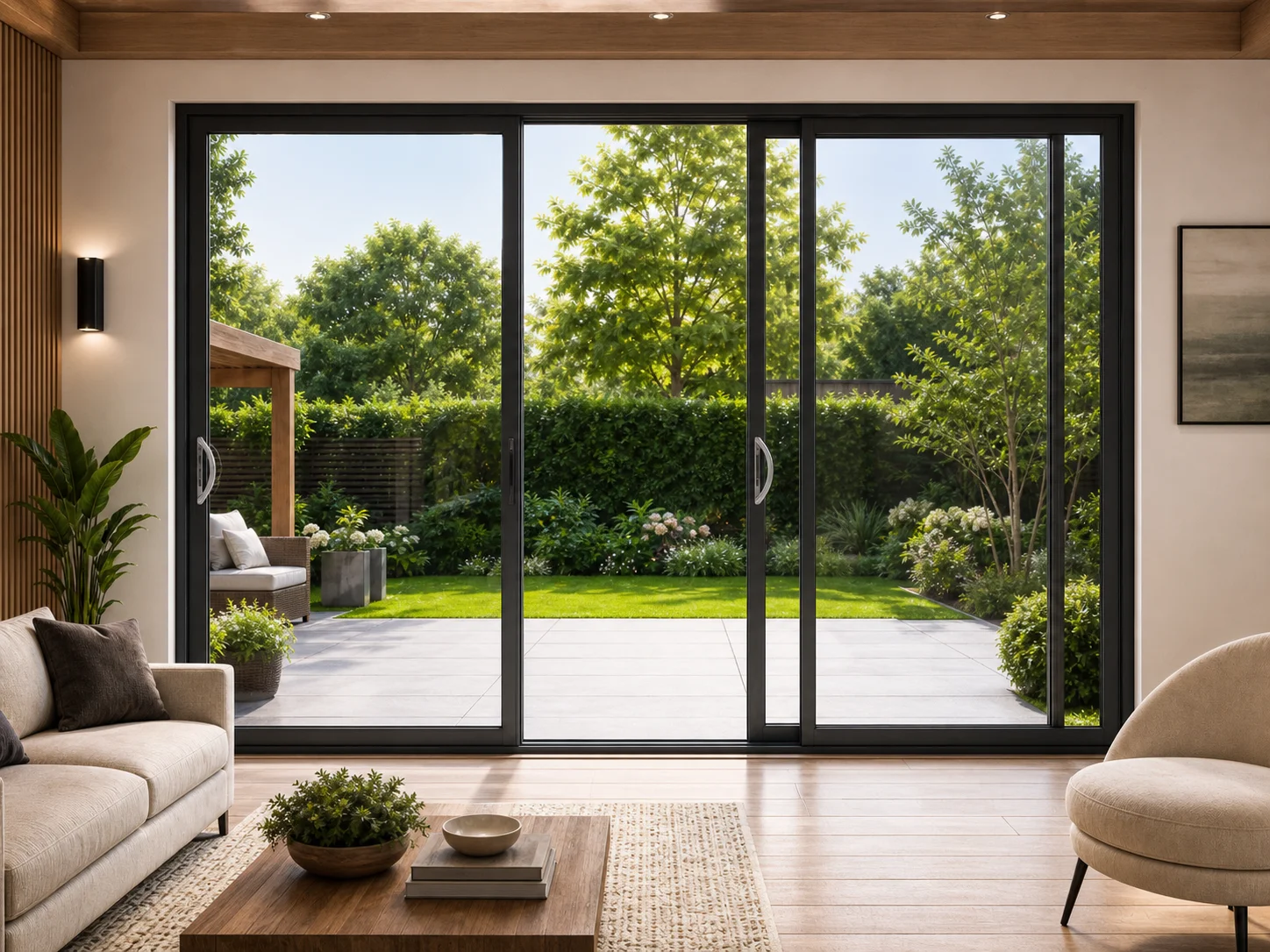Triple Slider Aluminium Sliding Doors