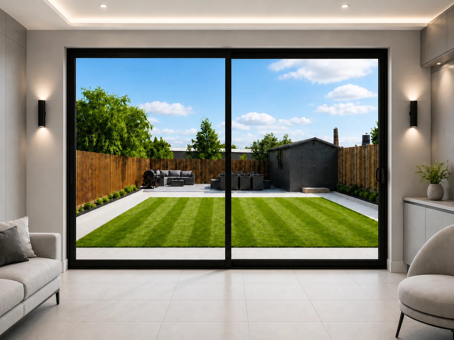 Single Slider Aluminium Sliding Doors