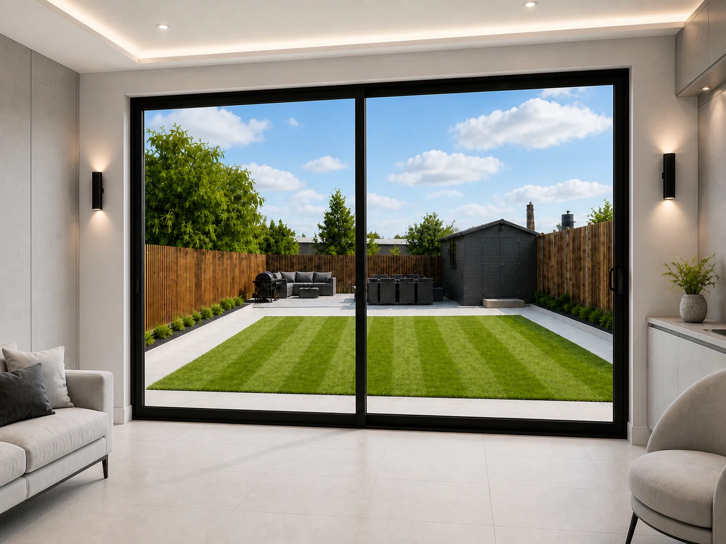 Single Slider Aluminium Sliding Doors