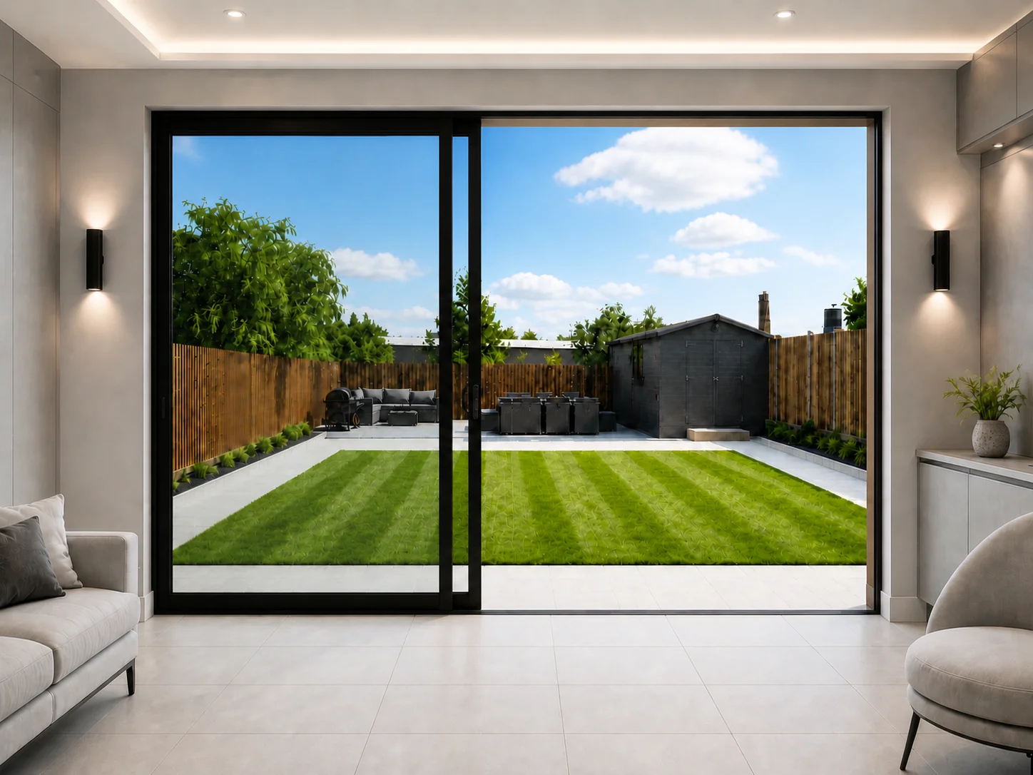 Single Slider Aluminium Sliding Doors