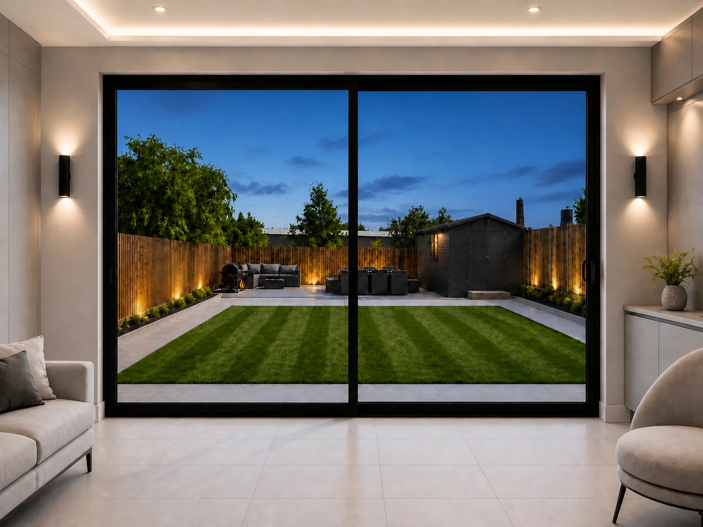 Single Slider Aluminium Sliding Doors