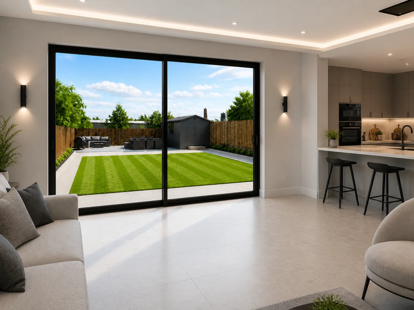 Single Slider Aluminium Sliding Doors