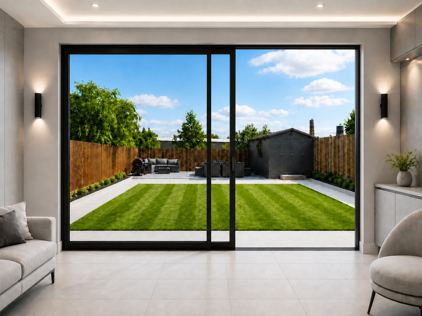 Single Slider Aluminium Sliding Doors