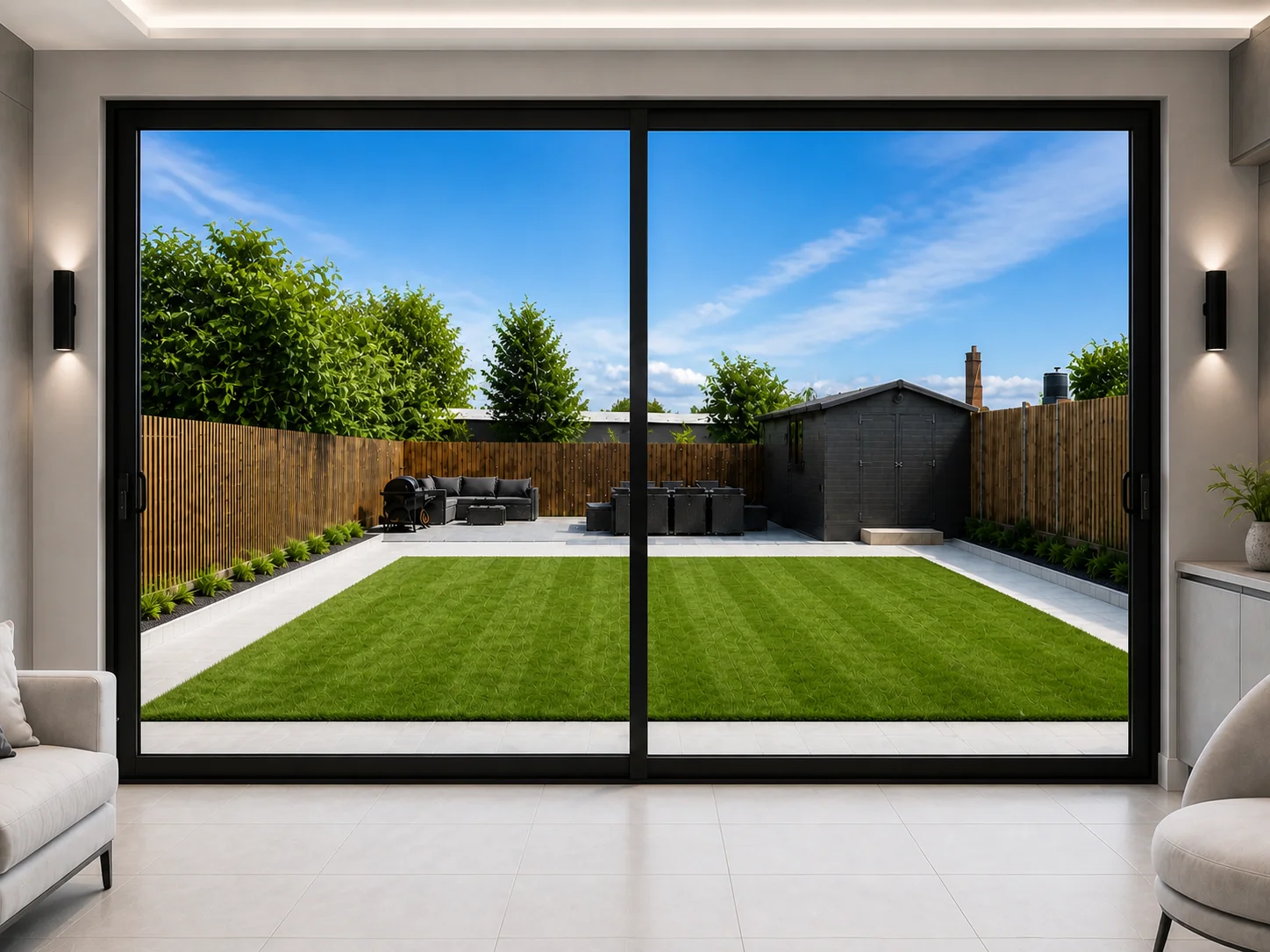 Double Slider Aluminium Sliding Doors