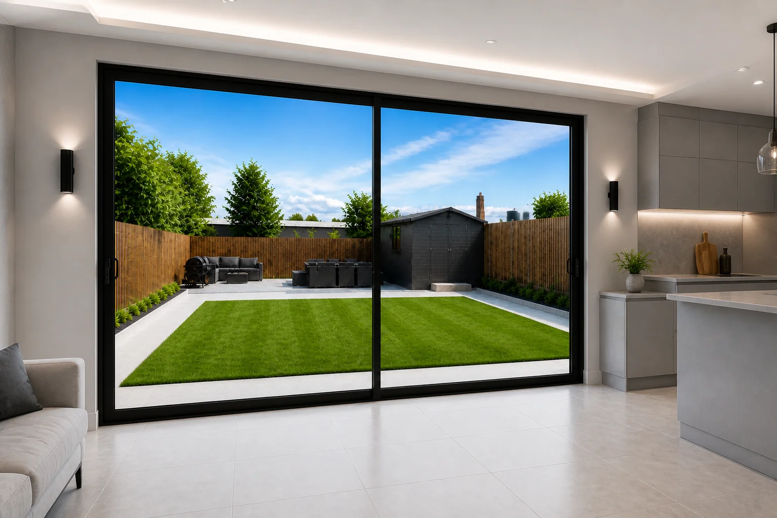 Double Slider Aluminium Sliding Doors