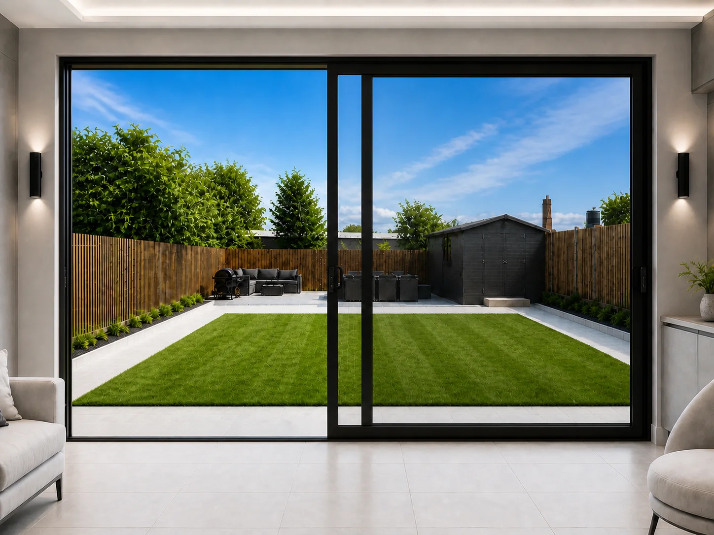 Double Slider Aluminium Sliding Doors
