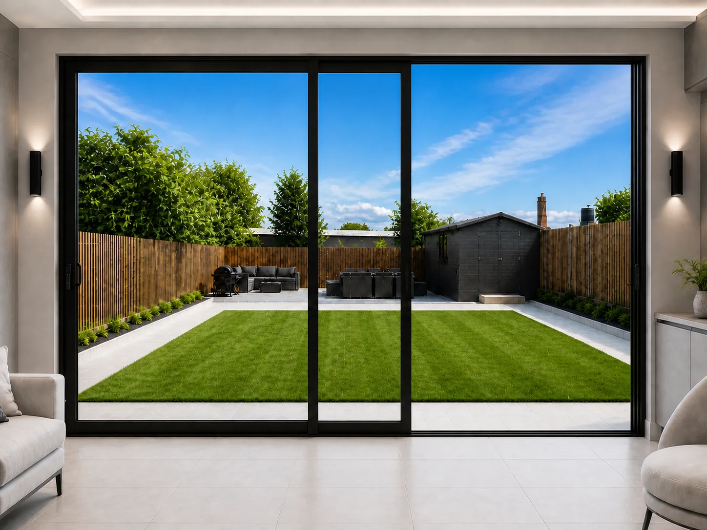 Double Slider Aluminium Sliding Doors