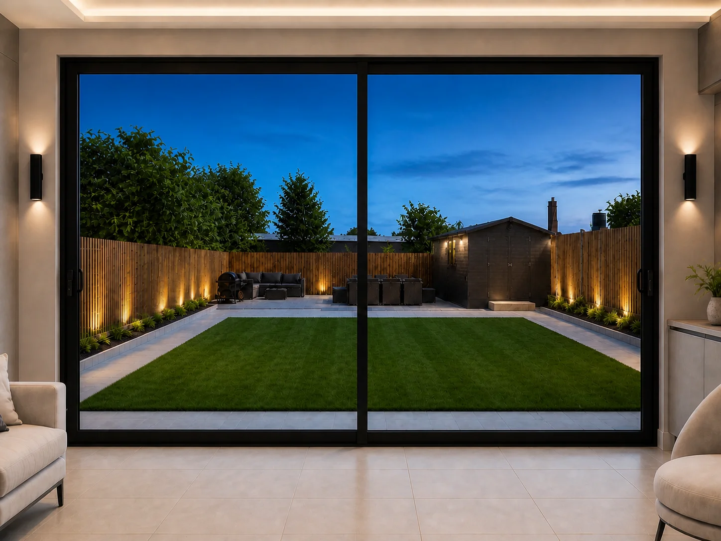 Double Slider Aluminium Sliding Doors