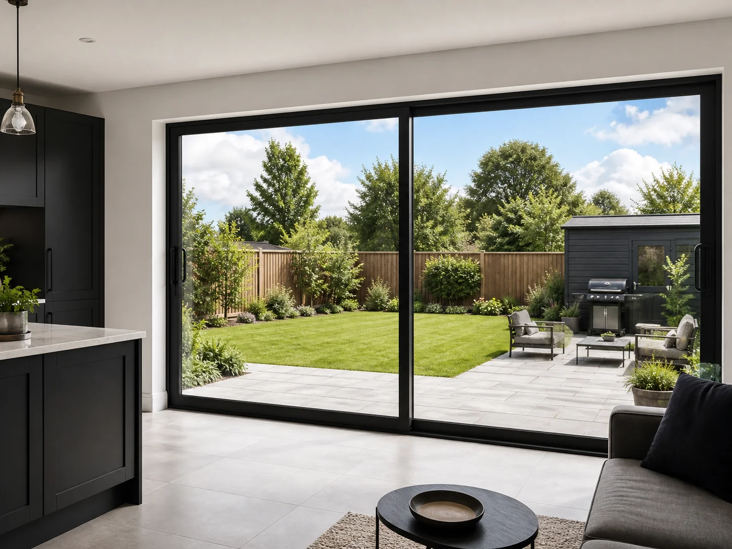 Double Slider Aluminium Sliding Doors