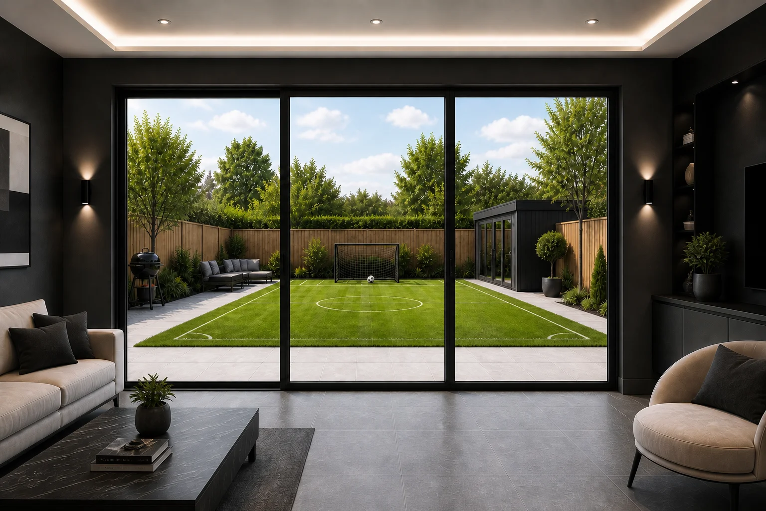 Triple Slider Aluminium Sliding Doors