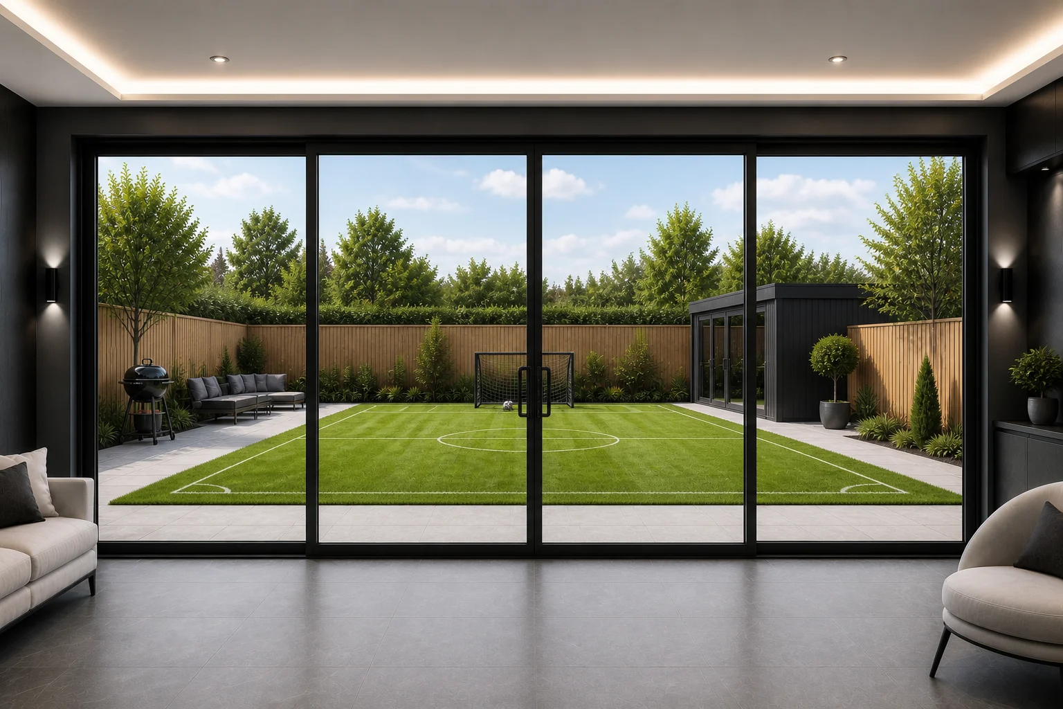 Double Centre Slider Aluminium Sliding Doors