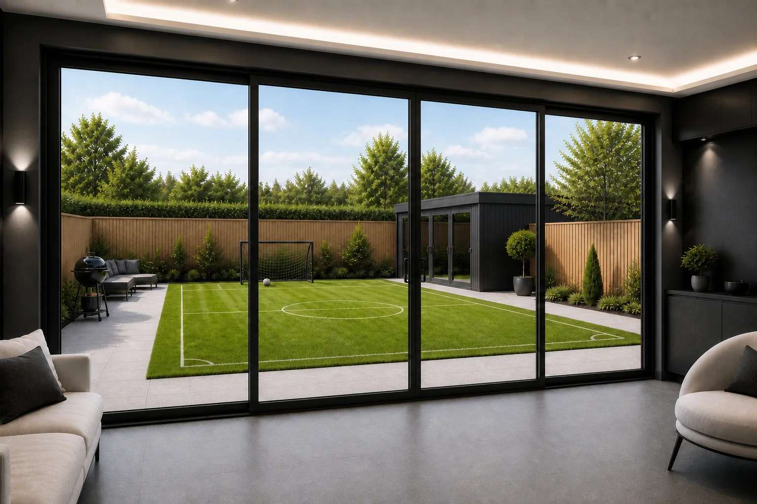 Double Centre Slider Aluminium Sliding Doors
