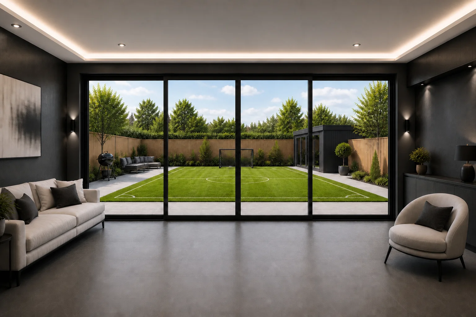 Double Centre Slider Aluminium Sliding Doors