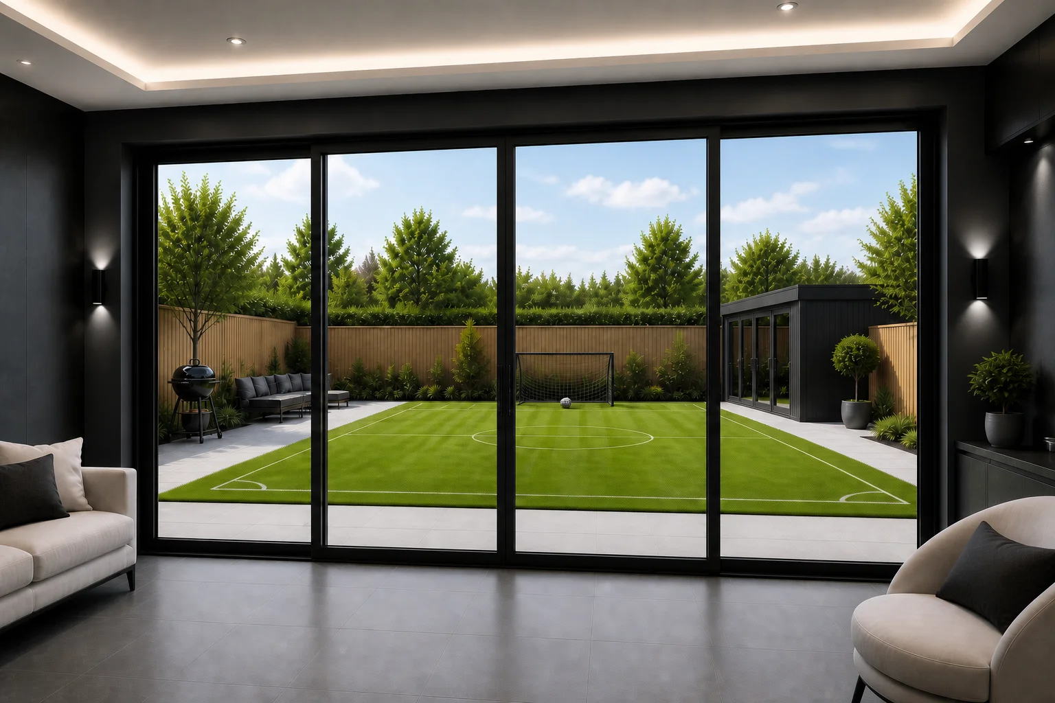 Double Centre Slider Aluminium Sliding Doors