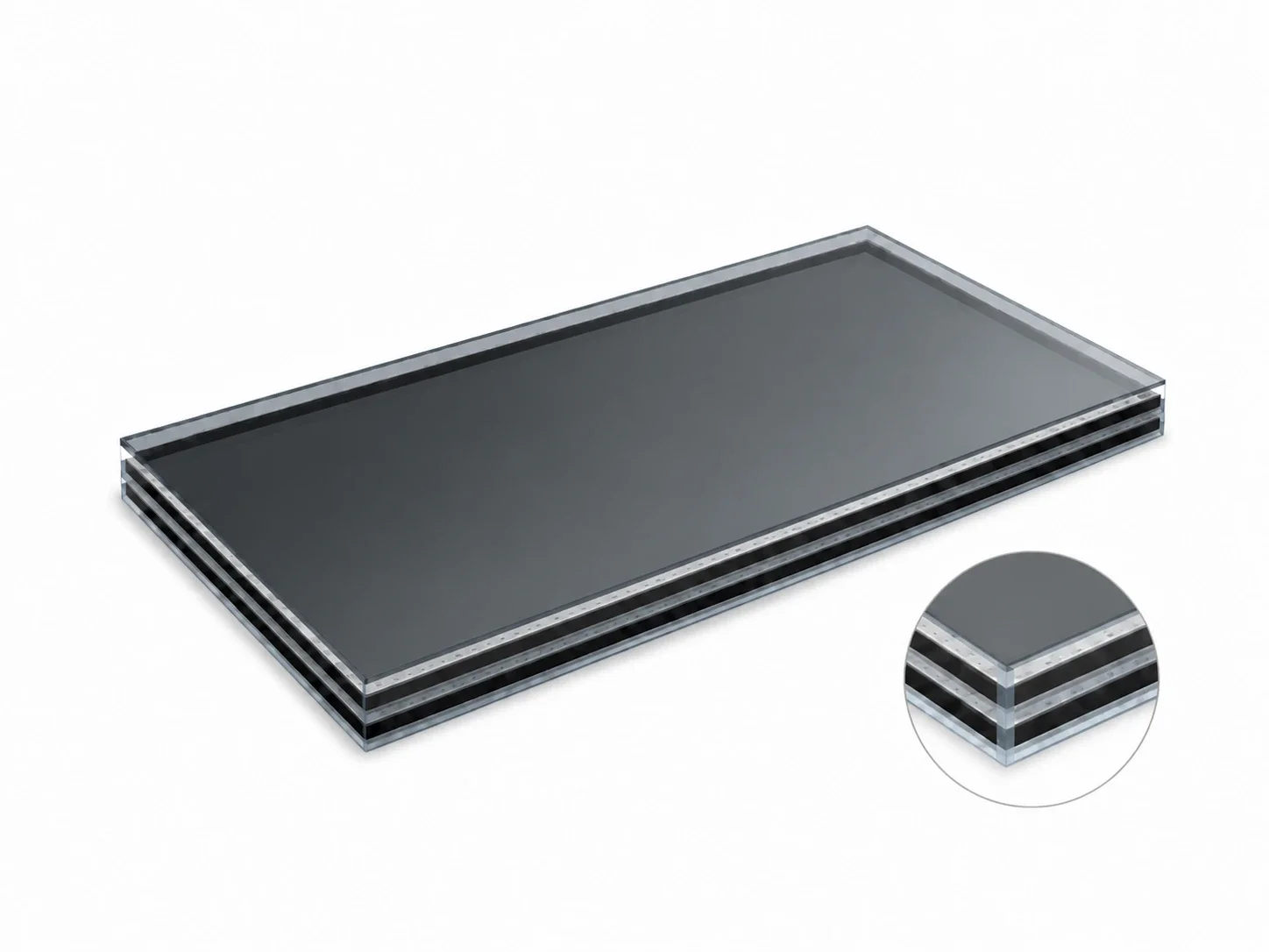 Triple Glazing: 6mm Ambi-Ultra Grey / Plani 1 / Plani 1 Glass Unit Cut to Size